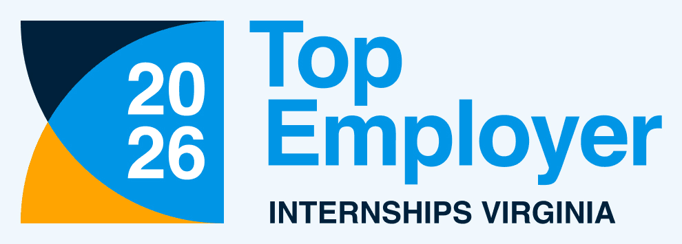 Official 2026 InternshipsVA Top Employer graphic from the Virginia Economic Development Partnership
